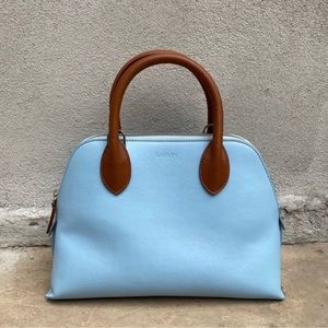 Like New Lanvin small baby blue Nappa leather handbag